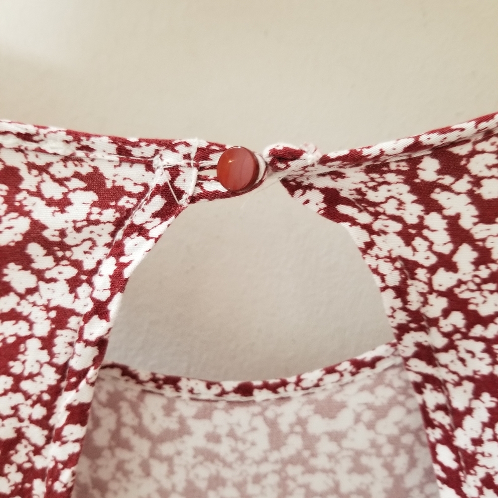 Free People Dancing In The Dark Mini Dress Plum Red Floral Print Sz S - Picture 7 of 14